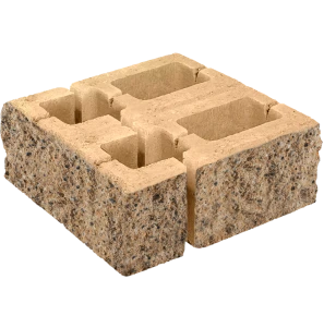 Заборный блок колотый, для колонн, 380*260*140мм;380*120*140мм, степняк