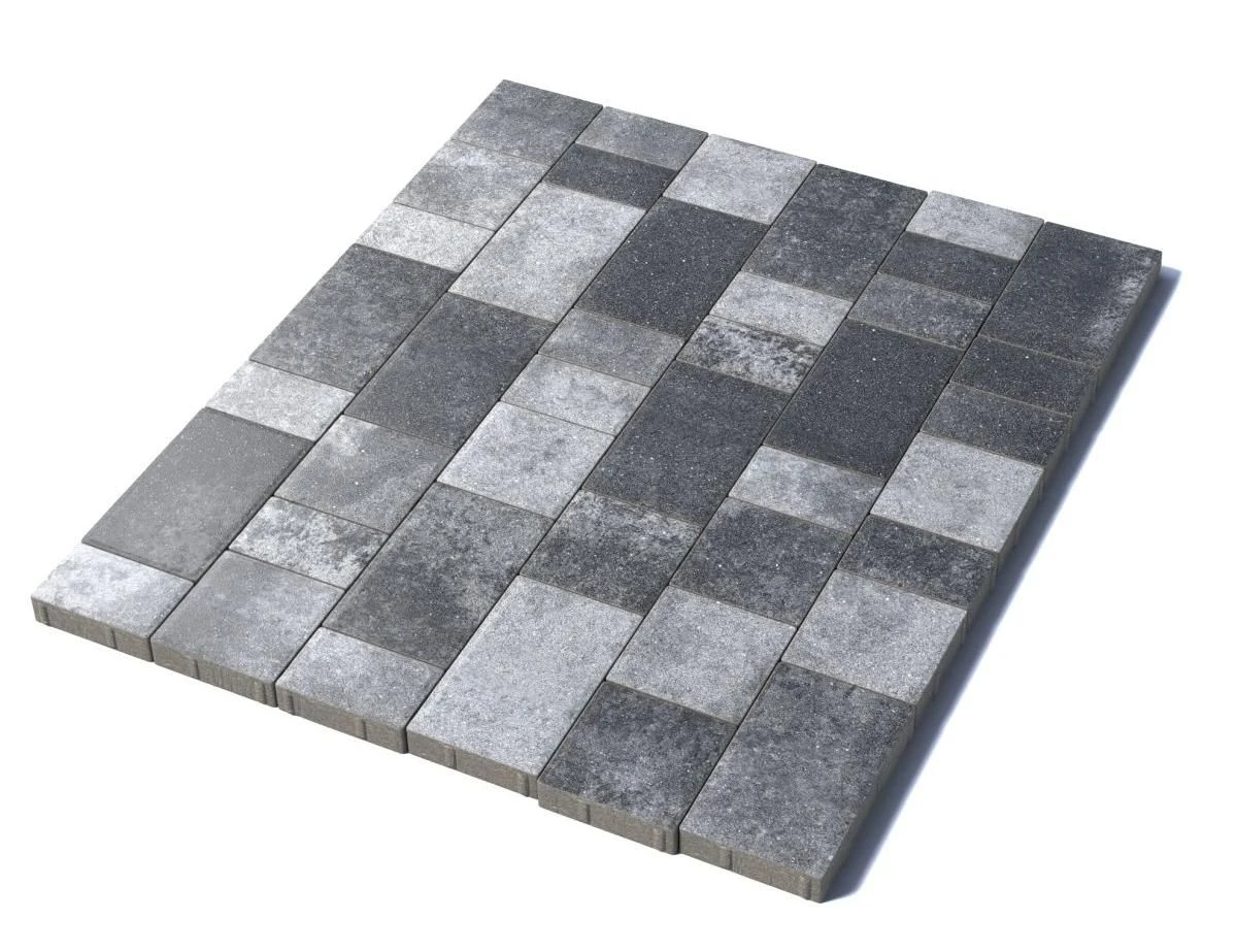 Тротуарная плитка Старый город, 80 мм, Антрацит
