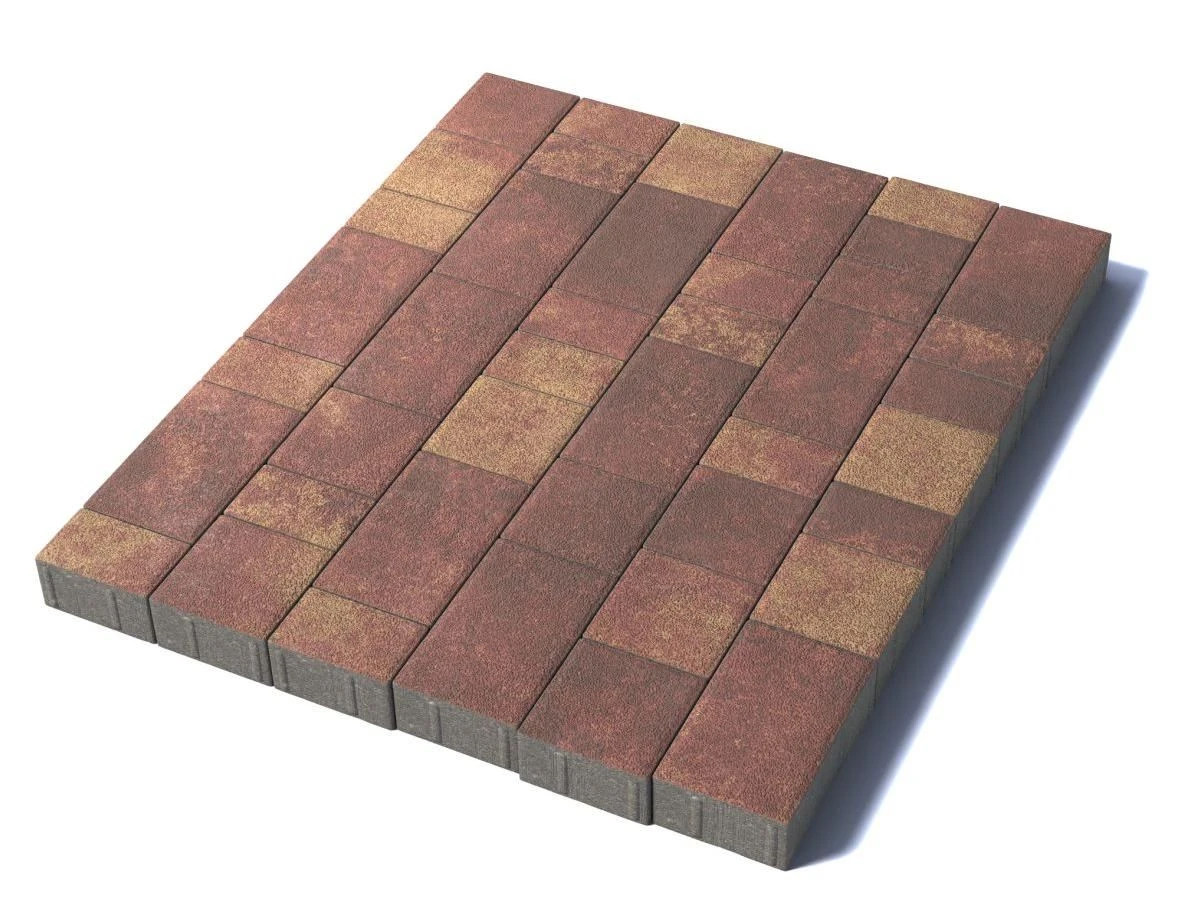 Тротуарная плитка Старый город, 80 мм, гранит, Осень