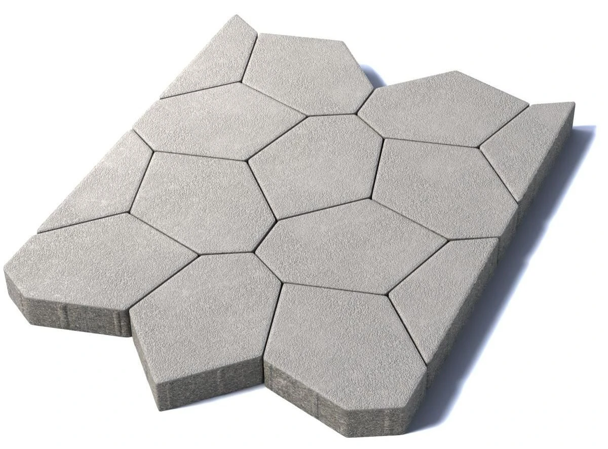 Тротуарная плитка Туртур, 80 мм, гранит, белый