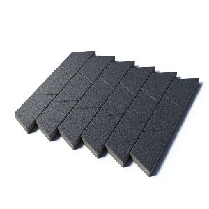 Тротуарная плитка Трапеция, 80 мм, мрамор, черный