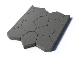 Тротуарная плитка Туртур, 80 мм, гранит, серый