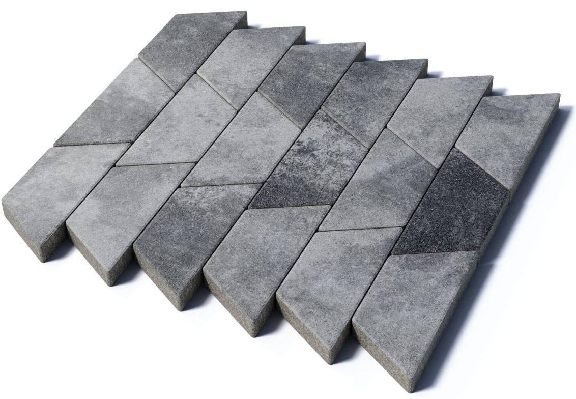 Тротуарная плитка Трапеция, 80 мм, Антрацит