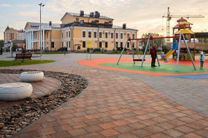 Квадратная тротуарная плитка Арабская ночь Б.1.К.6 гранит н/м листовой